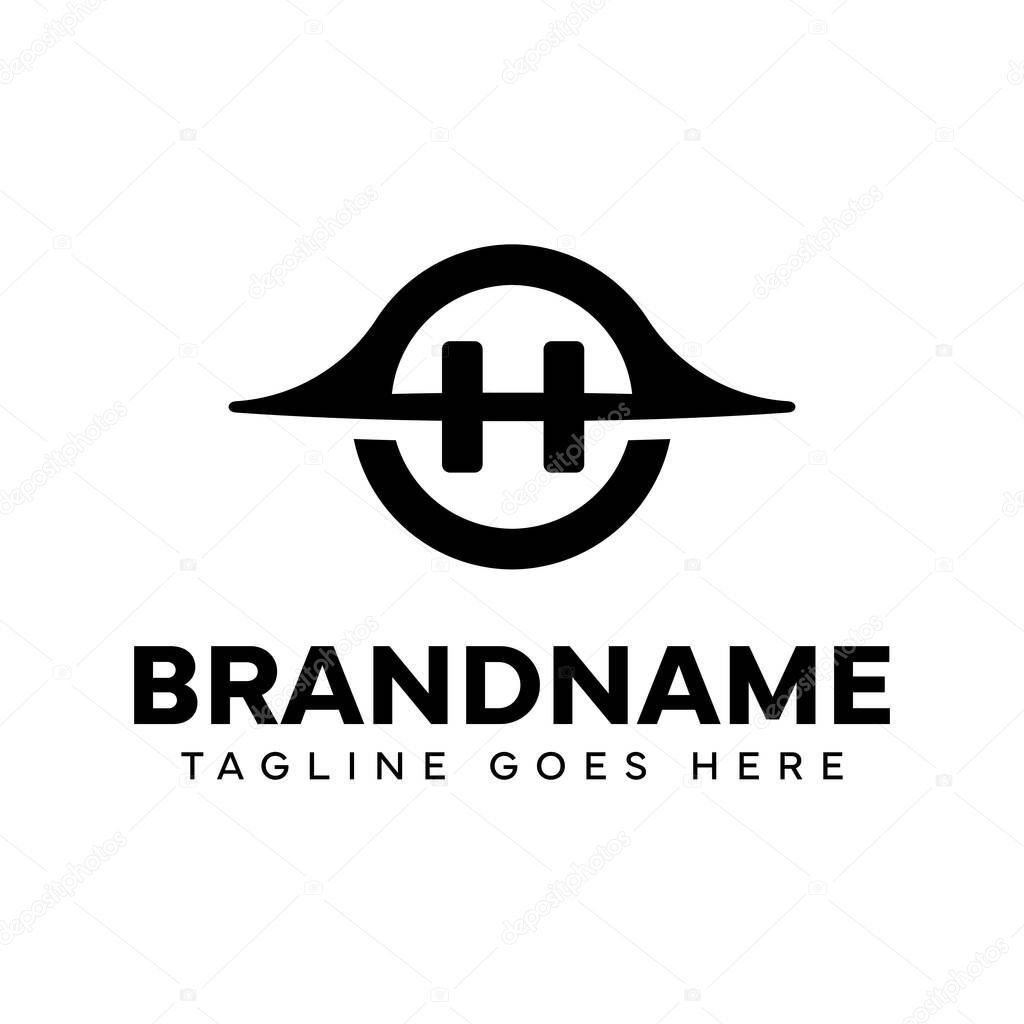 Letter H Black Hole Logo, symbolizing mystery, depth, and powerful energy