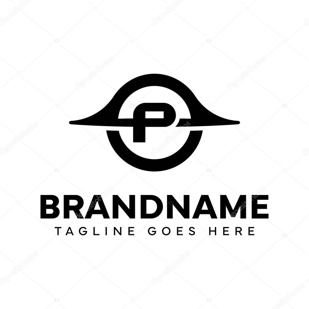 Letter P Black Hole Logo, symbolizing mystery, depth, and powerful energy
