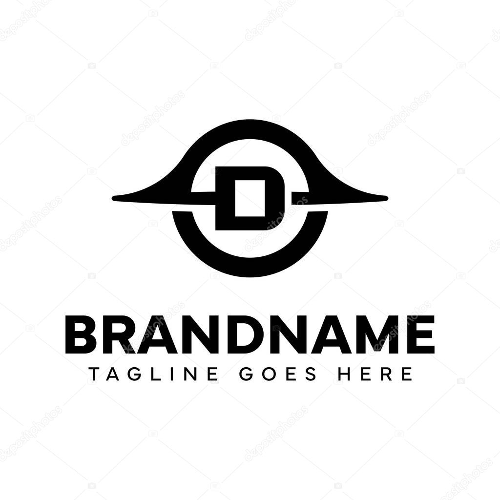 Letter D Black Hole Logo, symbolizing mystery, depth, and powerful energy