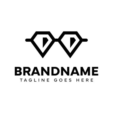 Elmas Gözlüklü Modern Logo, berraklığı, vizyonu ve modern karmaşıklığı simgeliyor.