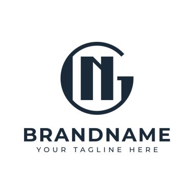 Harfler GN Monogram Logosu, herhangi bir marka için uygun NG veya GN baş harfleri