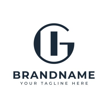 Harfler GI Monogram Logosu, IG veya GI baş harfleri olan her marka için uygundur.