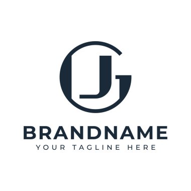 Harfler GJ Monogram Logosu, JG veya GJ baş harfleri olan her marka için uygundur