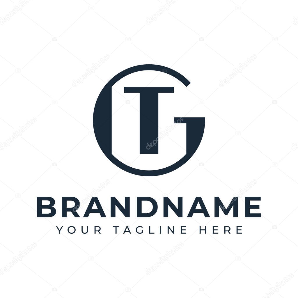 Letters GT Monogram Logo, suitable for any brand with TG or GT initials