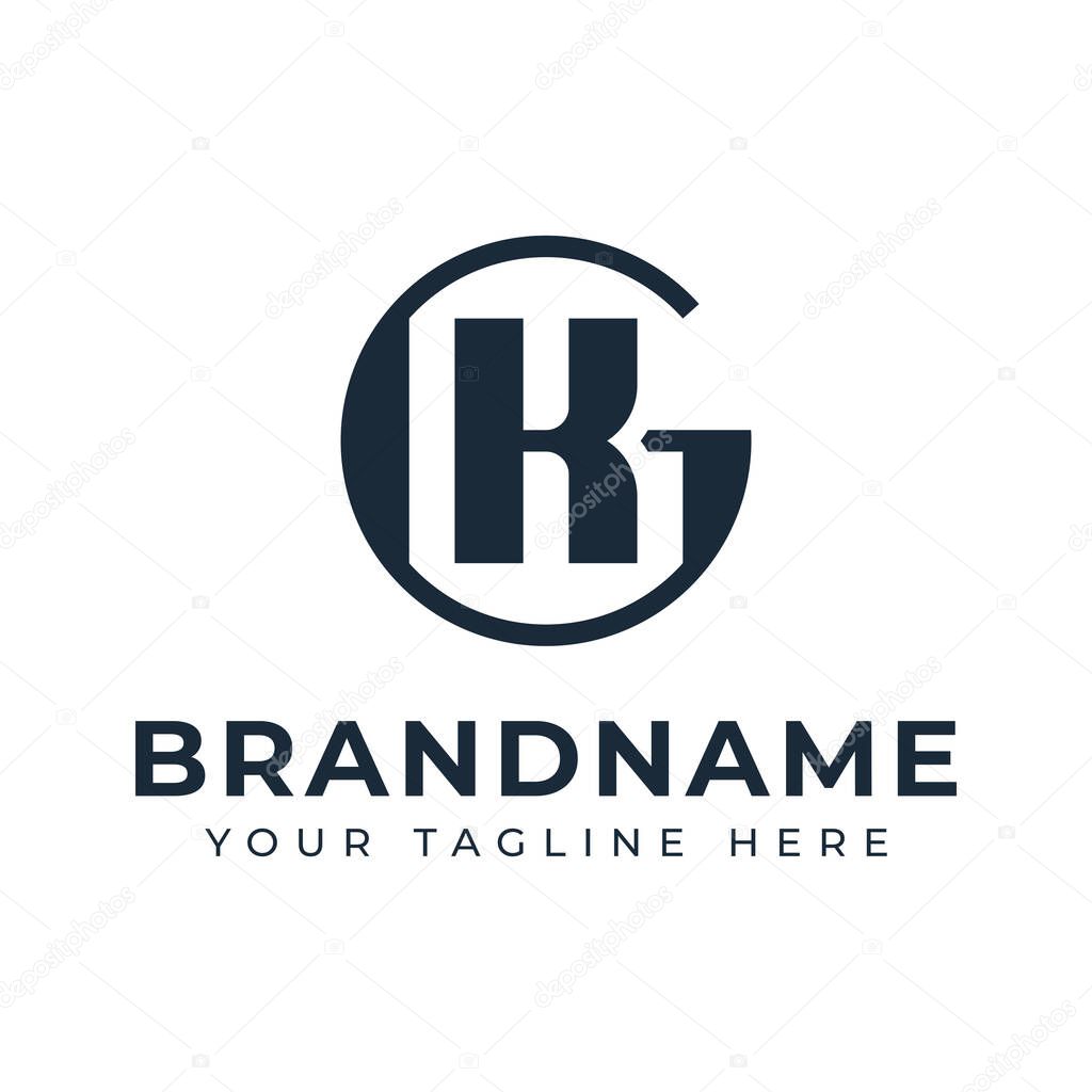 Letters GK Monogram Logo, suitable for any brand with KG or GK initials