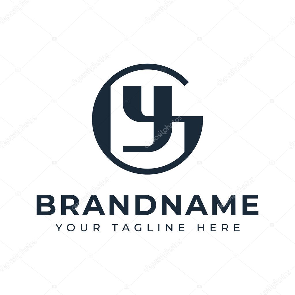 Letters GY Monogram Logo, suitable for any brand with YG or GY initials