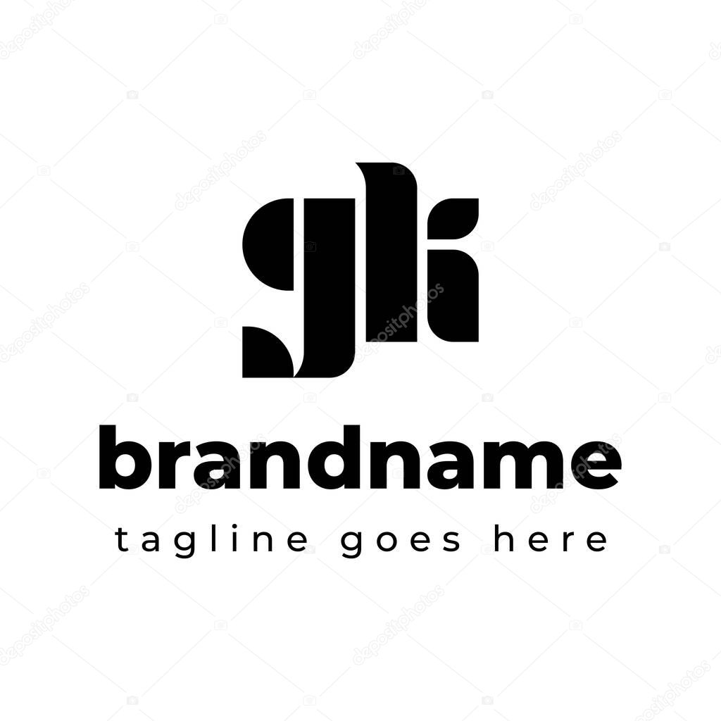 Letters GK Monogram Logo, suitable for any business with GK or KG initials