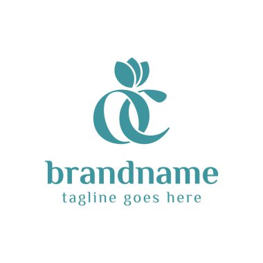 Harfler OC Güzellik Logosu, karmaşıklığı, tarzı ve zamansız güzelliği simgeliyor.