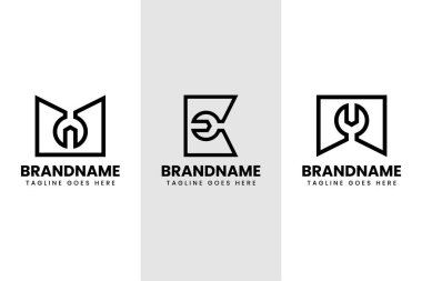 K M W harfi Wrench Logosu, otomotiv, onarım veya mühendislik endüstrisi için ideal.