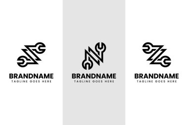 S N Z harfi Wrench Logosu, otomotiv, onarım veya mühendislik endüstrisi için ideal.