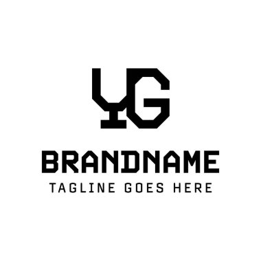 Harfler GY Monogram Logosu, YG veya GY baş harfleri olan her marka için uygundur