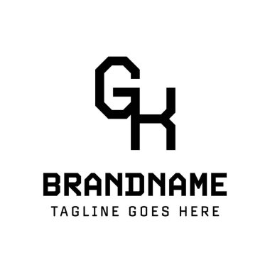 Harfler GK Monogram Logosu, herhangi bir marka için uygun KG veya GK baş harfleri