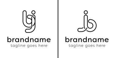 BJ ve JB Monogram Hattı Logosu harfleri, JB veya BJ harfleriyle başlayan her iş için uygundur.