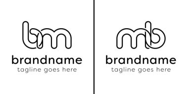 BM ve MB Monogram Hattı Logosu harfleri, MB veya BM harfleriyle başlayan her iş için uygundur