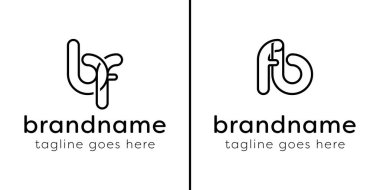 Harfler BF ve FB Monogram Hattı Logosu, FB veya BF harfleriyle başlayan her iş için uygundur.