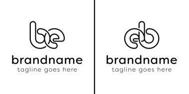 BE ve EB Monogram Hattı Logosu harfleri, EB veya BE harfleriyle başlayan her iş için uygundur