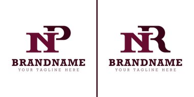 NP PN RR baş harfleri ile iş için NR Monogram Logosu