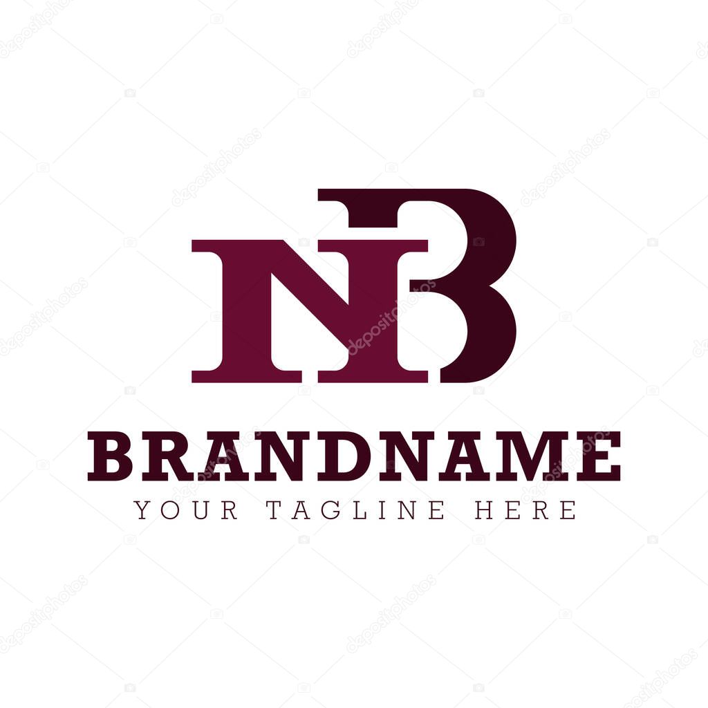 Letters NB Monogram Logo, for business with NB BN initials