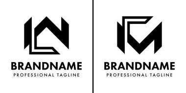 WL veya MR Monogram Logo Set harfleri, WL LW MR RM baş harfleri ile herhangi bir iş için uygundur