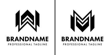 WW ya da MM Monogram Logo Set harfleri, WW ya da MM harfleriyle başlayan her iş için uygundur