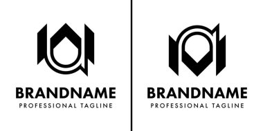WU ya da MN Monogram Logo Set harfleri, WU UW MN baş harfleri ile herhangi bir iş için uygundur