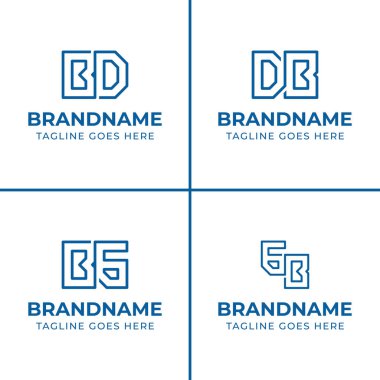 Harfler BDB BG GB Monogram Logo Set, herhangi bir iş için uygun