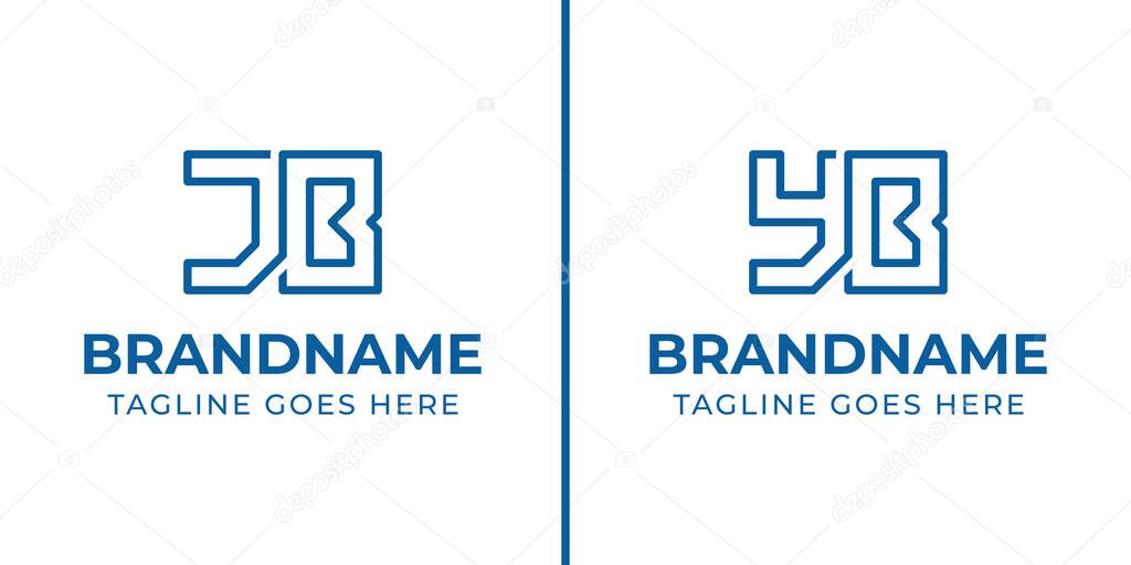 Letters BJ BY Monogram Logo Set, suitable for any business