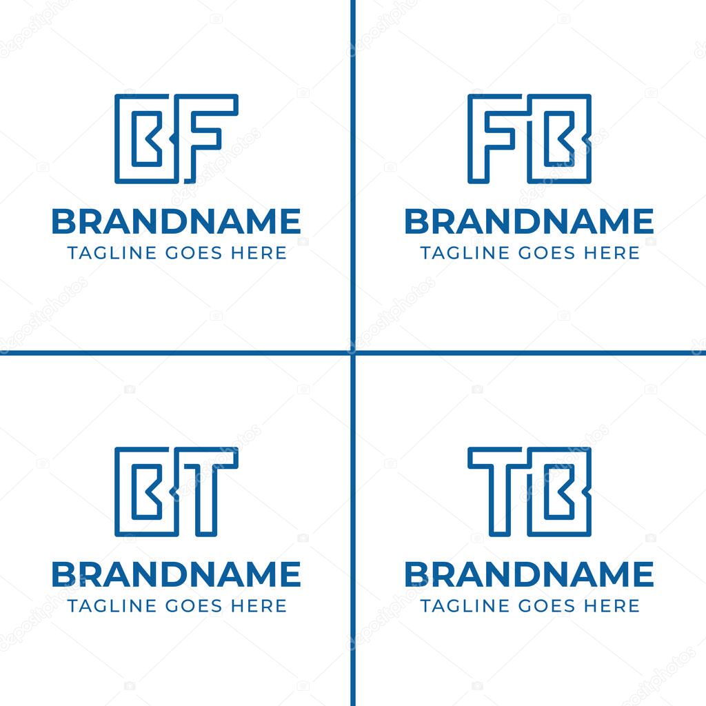 Letters BF FB BT TB Monogram Logo Set, suitable for any business