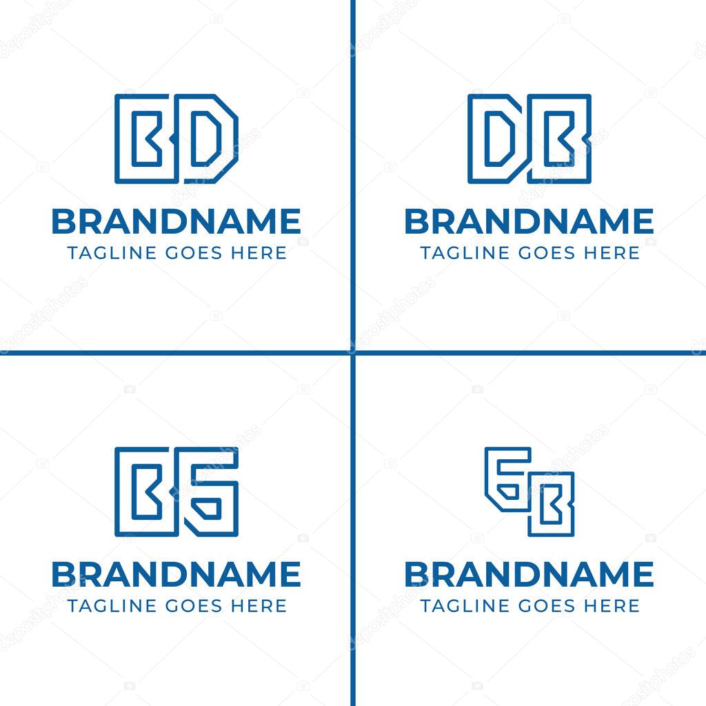 Letters BD DB BG GB Monogram Logo Set, suitable for any business
