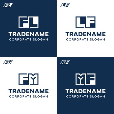 Harfler FL LF FM MF Square ve Dynamic Logo Set