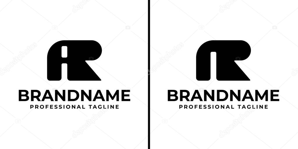 Letters AR NR Monogram Logo Set, for brand with AR RA NR RN initials