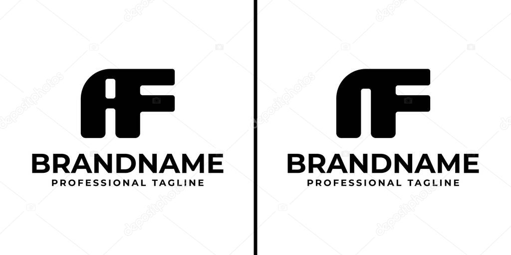 Letters AF NF UF Monogram Logo Set, for brand with AF FA NF FN UF FU initials