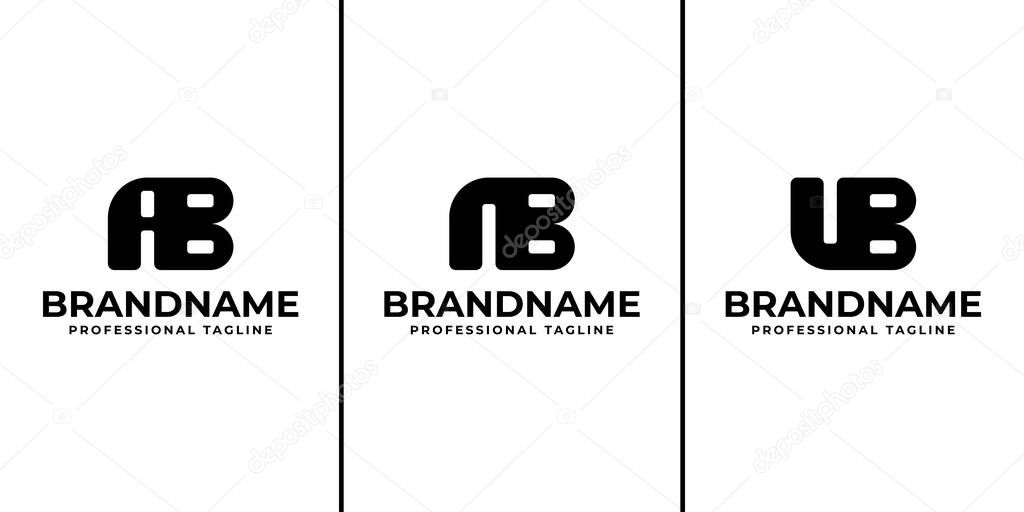 Letters AB NB UB Monogram Logo Set, for brand with AB BA NB BN UB BU initials