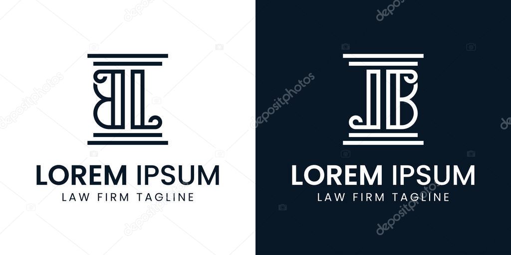 Letters BL or BJ Pillar Logo, for business related to lawyer with BL lB BJ JB initials