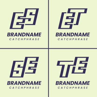 ES ET ET TE Monogram Logo Seti, her iş için uygun