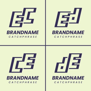 EC CE DE Monogram Logo Seti, her iş için uygun