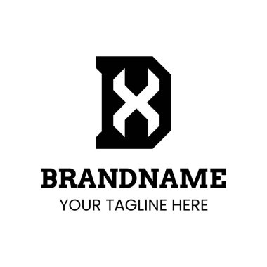 Harfler DX Monogram Logosu, XD veya DX baş harfleri olan her marka için uygundur