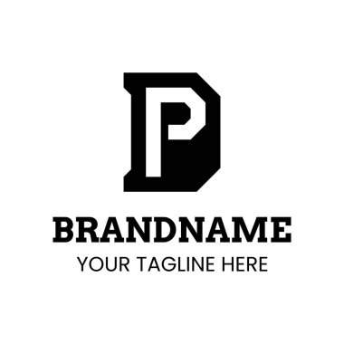 DP Monogram Logosu Harfleri PD veya DP baş harfleri olan her marka için uygundur