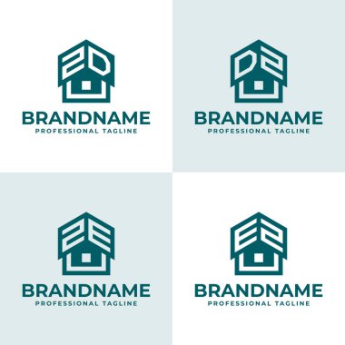 ZD DZ ZE EZ Ev Çatı Logosu, evle ilgili her iş için uygun