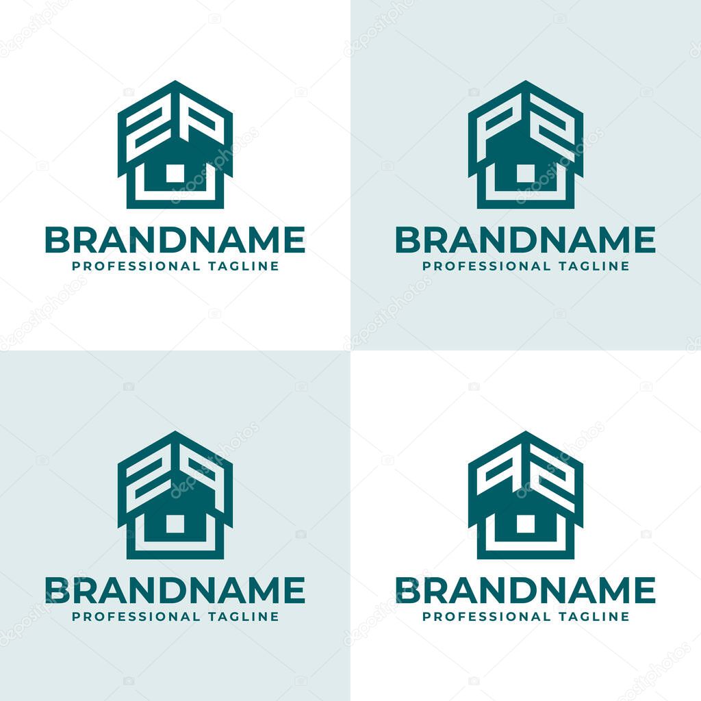 Letters ZP PZ ZQ QZ Home Roof Logo, suitable for any business related to house