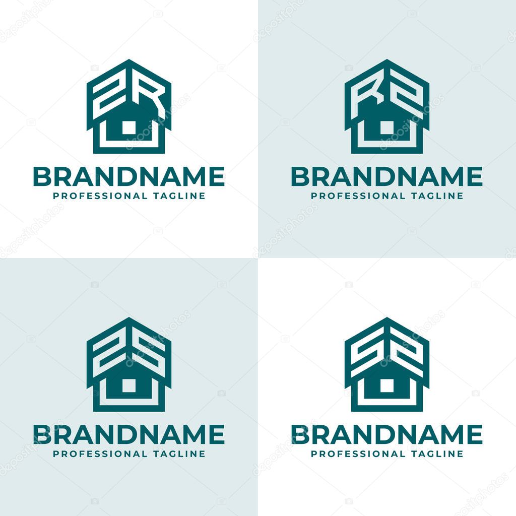 Letters ZR RZ ZS SZ Home Roof Logo, suitable for any business related to house