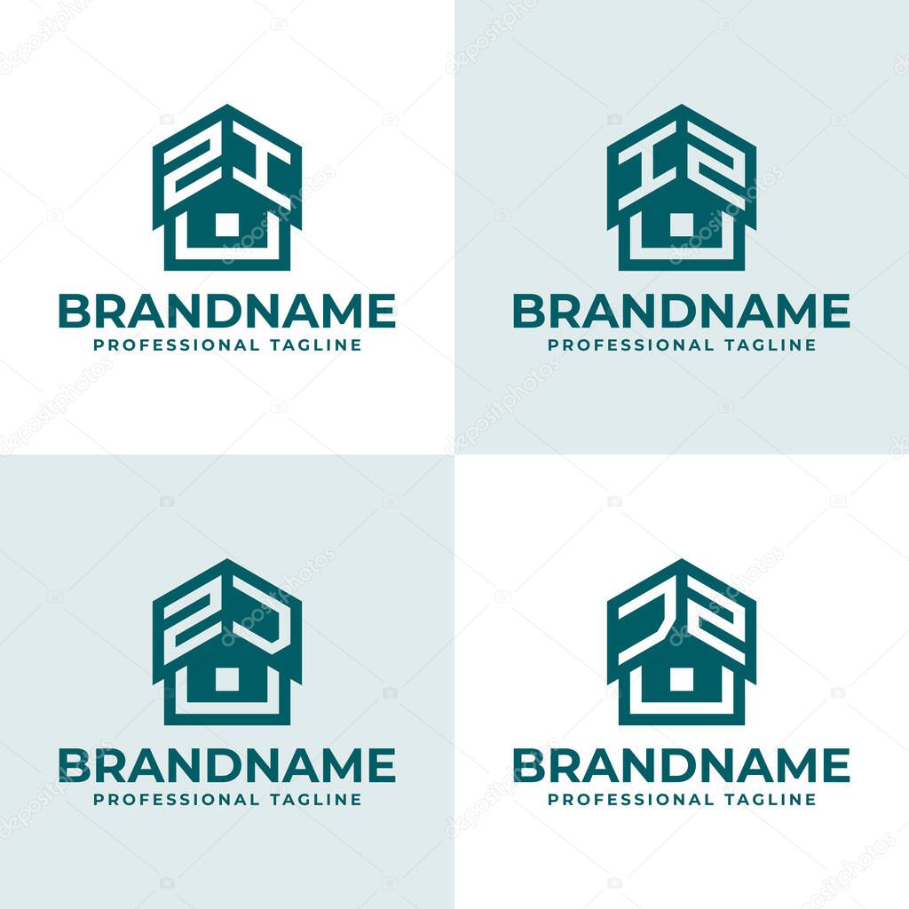 Letters ZI IZ ZJ JZ Home Roof Logo, suitable for any business related to house