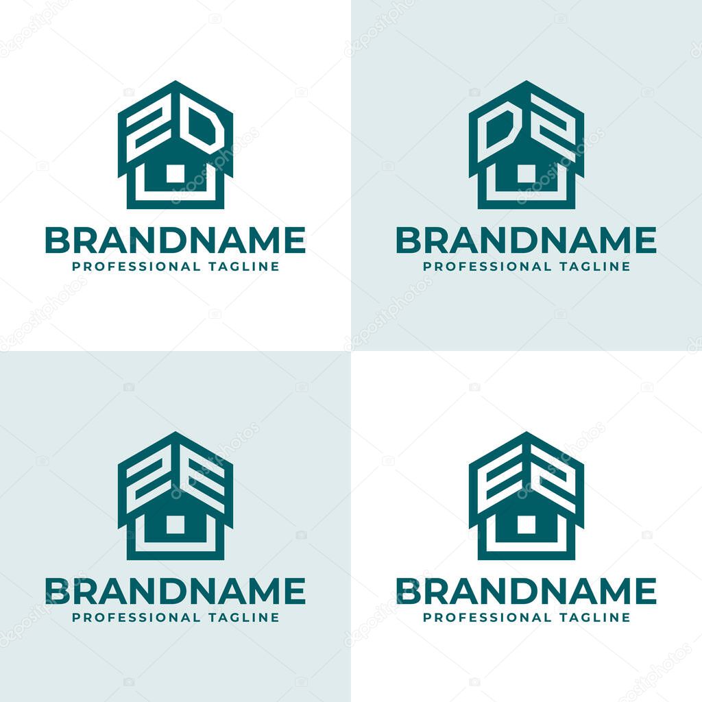 Letters ZD DZ ZE EZ Home Roof Logo, suitable for any business related to house