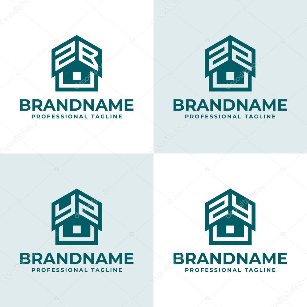 Letters ZB ZZ ZY YZ Home Roof Logo, suitable for any business related to house