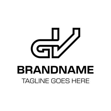 Harfler GV Monogram Logosu, GV veya VG baş harfleri olan her marka için uygundur