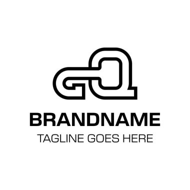 Harfler GQ Monogram Logosu, herhangi bir marka için uygun GQ veya QG baş harfleri