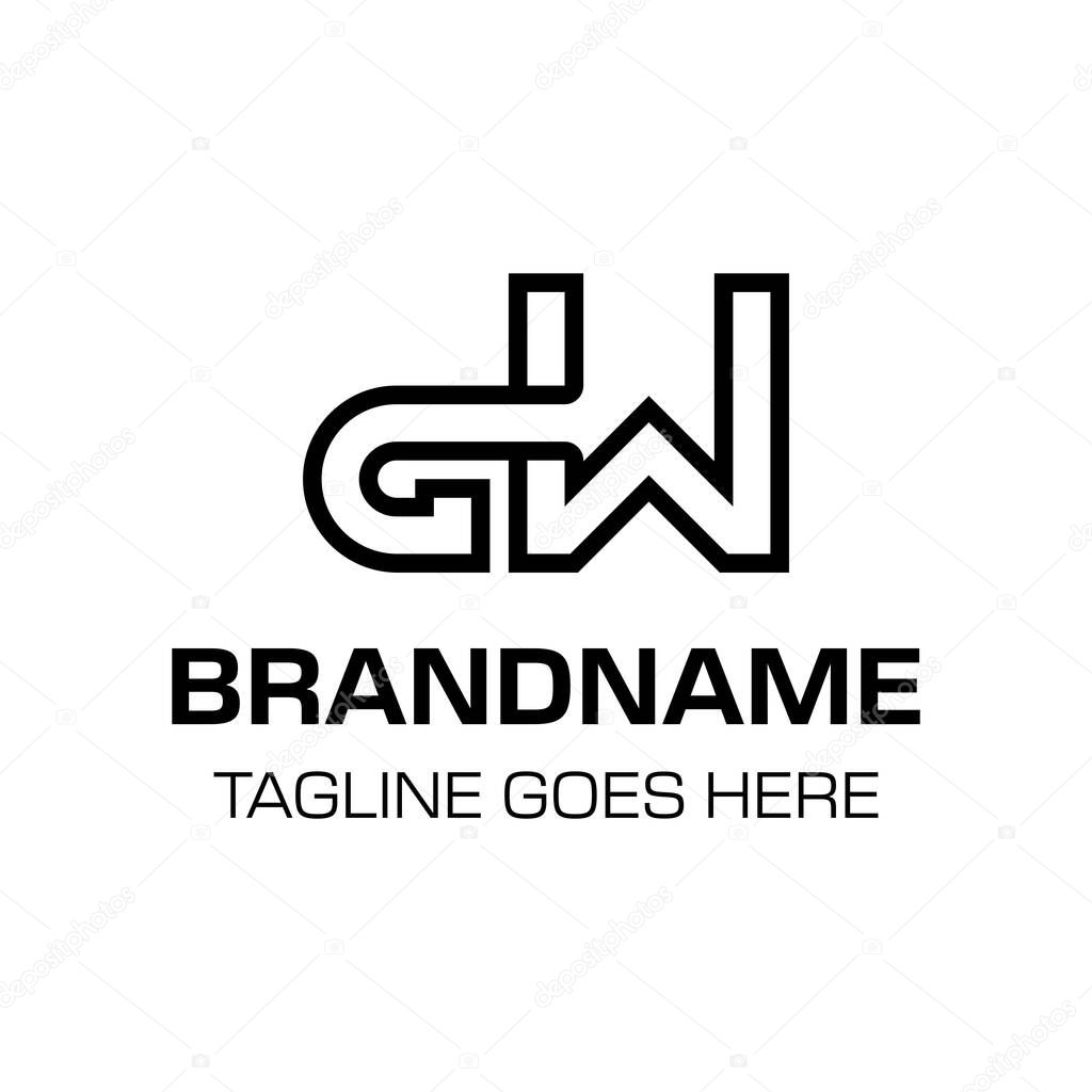 Letters GW Monogram Logo, suitable for any brand with GW or WG initials