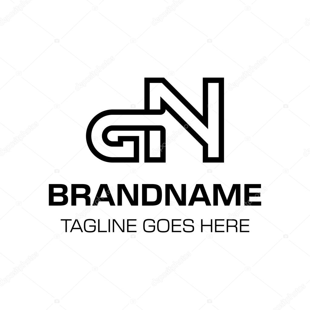 Letters GN Monogram Logo, suitable for any brand with GN or NG initials