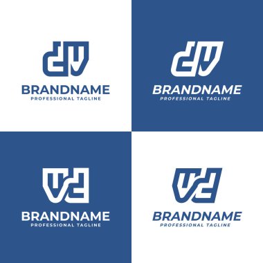 Harfler DV VD Monogram Logosu, herhangi bir ilk marka için uygun