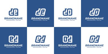 Harfler DE ED DO aşırı doz Monogram Logosu, herhangi bir ilk marka için uygun